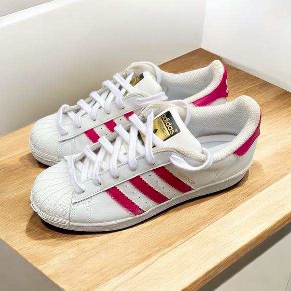 Adidas Superstar Sneakers Pink White Size US 5 EUR 36.5 ( 23.5 cm) Women’s Shoes - Picture 2 of 8